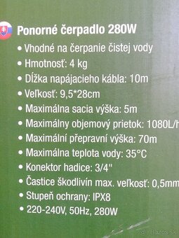 Ponorne čerpadlo na vodu - 2