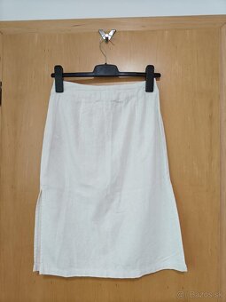 Biela ľanová sukňa - 2