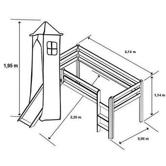 Posteľ so šmýkalkou 90x200 - 2