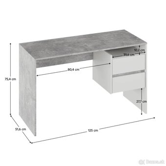 Pisací stôl beton/biela kupovany 7/2024 - 2