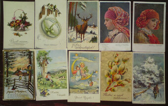 Žánrové blahoprajné staré pohladnice - 2