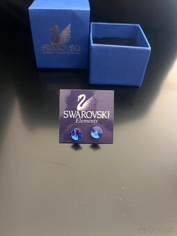 Modré krištáľové náušnice Swarovski - 2