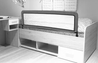 Zábrana na posteľ Hugo DarkGrey Melange 135 × 50 cm - 2