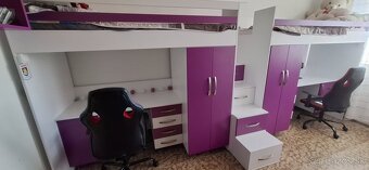 Poschodové postele s uložným priestorom a stolom - 2