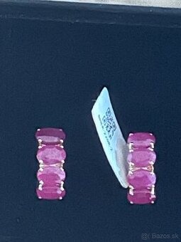 Zlaté náušnice s rubínmi - 2