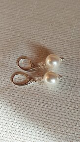 Strieborné náušnice s perlami od Swarovski - 2