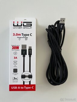 Dátový nabíjací kábel USB-A to Type-C,30W,3m - 2