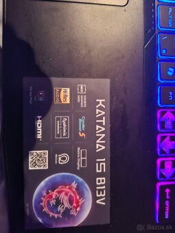 predám úplne noví notebook msi katana 15 b13v intel core7 - 2