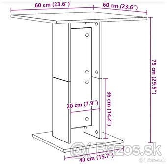 Bistro stôl čierny 60x60x75 cm drevotrieska - 2