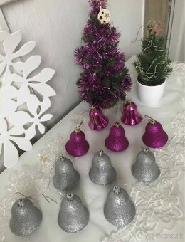 Vianočne ozdoby na stromček zvončeky a dva stromčeky - 2