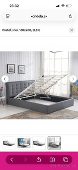 Sivá posteľ 160x200 - 2