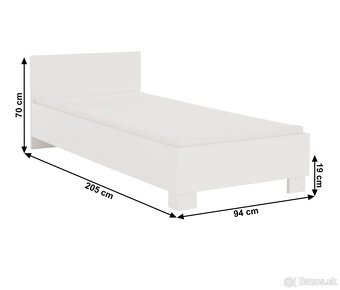 Posteľ 2x, biela, 90x200, SVEND TYP 36 - 2