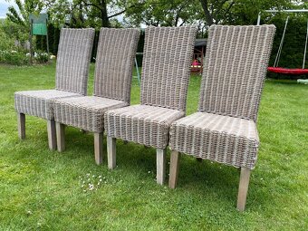 Luxusné ratanové jedálenské stoličky. Masívny prírodný ratan - 2