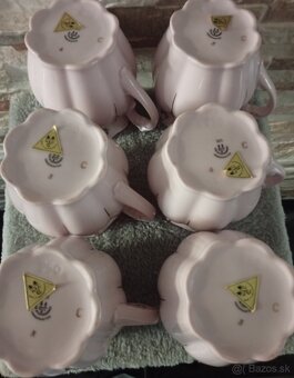 Růžový porcelán, sada 6 bucláčků, Chodov - 2