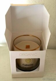 Organic Natural sviečky skle 250g,včelý vosk,Drevený knot - 2