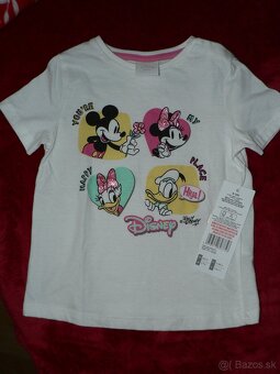 dievčenské biele tričko Disney 9-12 mesiacov - 2