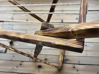 VINTAGE veľký drevený štýlový sušiak na bielizeň tmavý - 2