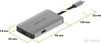 USB-C Dock Station 6 v 1, AlzaPower Metal, vesmírno-sivý - 2