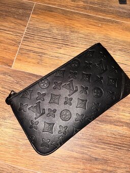 Lv louis vuitton cierne kožené púzdro na mobil peniaze kluce - 2
