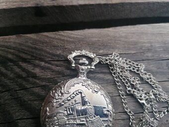 Strieborný vlak vreckové hodiny - 2