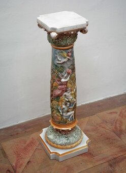 Porcelánový stĺp / podstavec, Capodimonte, Taliansko - 2