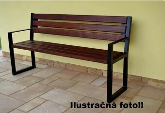 Parková lavička ANA s opierkami na ruky 150 cm, farba dub - 2