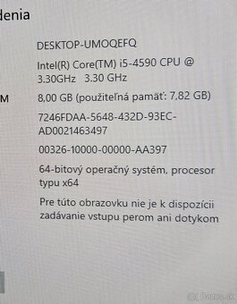 Predám PC i5, 8GB RAM, SSD - 2