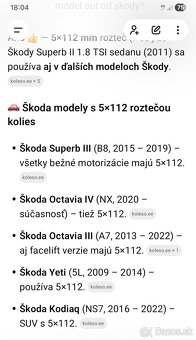 Predam disky r17 Skoda roztec 5x112mm - 2