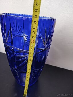Váza brúsené ART sklo modre - 2