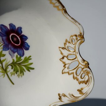 Starožitná porcelánová misa - nežný kvet mučenky - 2