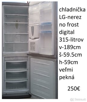 predám chladničku LG-nerez no frost-aj iné - 2