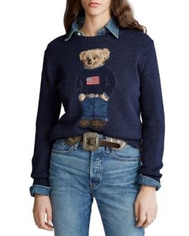 RALPH LAUREN BEAR ICON original bavlna/lan top sveter - 2