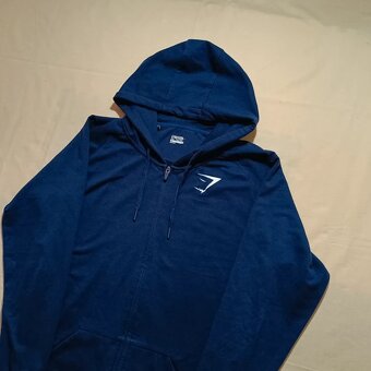Gymshark modrá mikina na zips s kapucňou XL - 2