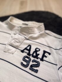 Abercrombie&Fitch pánske biele pasikavé tričko polo - 2