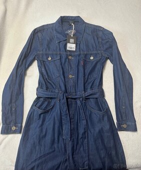 Džínsové dlhé šaty s opaskom zn. UNCS - 2