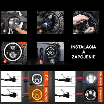 LED svetla 7-palcové okrúhle 178mm - 2