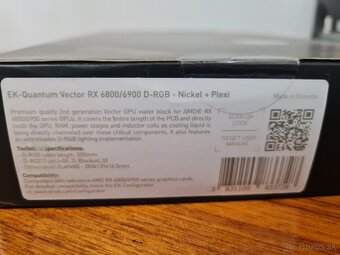Vodný blok EK-Quantum Vector RX 6800/6900 D-RGB-Nickel+Plex - 2