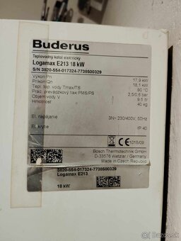 Predám elektrický kotol BUDERUS 18KW - 2