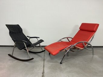 Japonské kožené skladacie hojdacie kreslo - 2