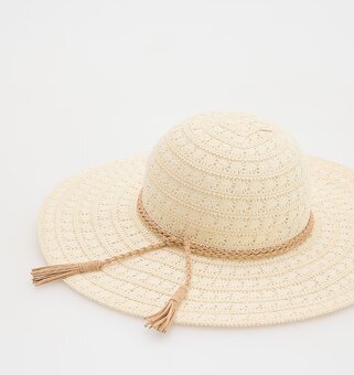 Klobúk s pleteným pásikom Reserved - 2