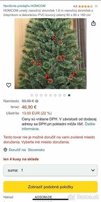 Vianočný umelý stromček s črepníkom 1,8m - 2