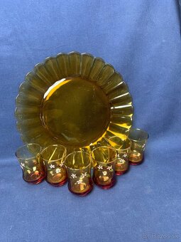 Sklenená sada pohare a tanier - 2