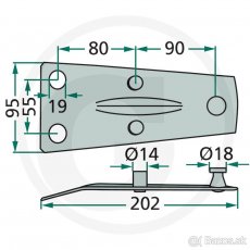 Držiak noža a skrutky kosačky Pottinger, Deutz Fahr - 2
