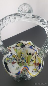 Murano hutné sklo košik - 2