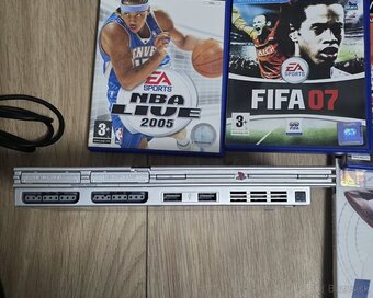 Playstation 2 Slim strieborná + hry - 2