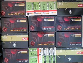 Predám náboje 22 LR SK; RWS; Geco od 0,08 eura/kus - 2