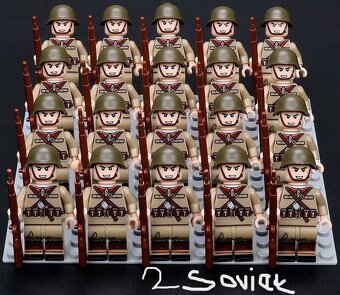 Vojaci 2. svetova vojna 20 ks+podlozka a zbrane - 2