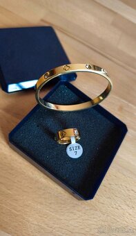 Šperkový set oceľový náramok a prsteň - 2