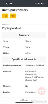 Šedý lesklý tv stolík - 2