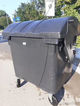 Plastový kontajner 1100 l čierny - oblé veko - 2